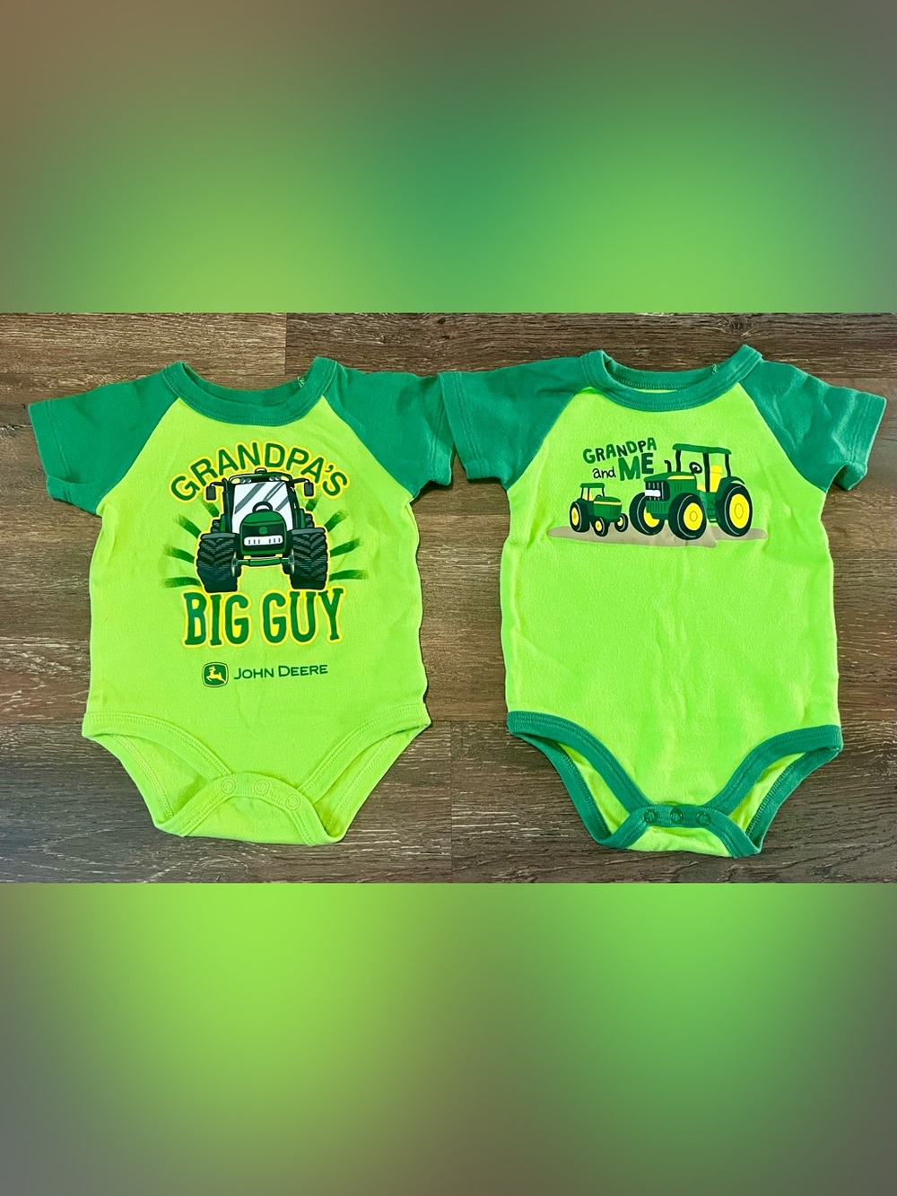 John Deere Grandpa Tractor Onesie - Pack of 2 Size 3-6 Months